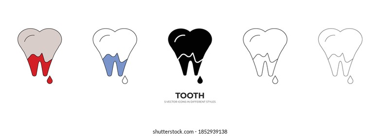 white tooth vector type icon