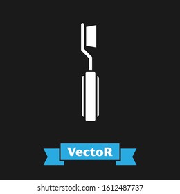 White Toothbrush icon isolated on black background.  Vector Illustration