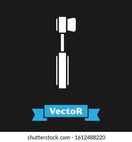 White Toothbrush icon isolated on black background.  Vector Illustration