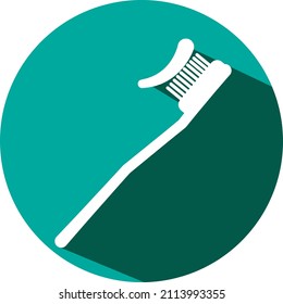 White toothbrush, illustration, vector on a white background.