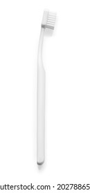 White toothbrush realistic 3d vector illustration isolated side view