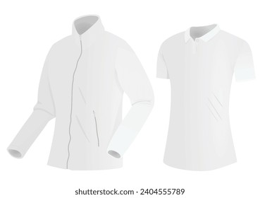 White top blazer and t shirt. vector illustration 