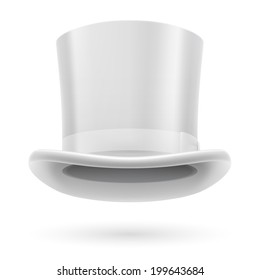 White top hat on the white background.