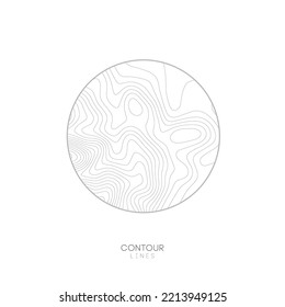 White Topographic Map Circle Logo Concept.Topo Map Elevation Lines. Contour Vector Abstract Vector Illustration.