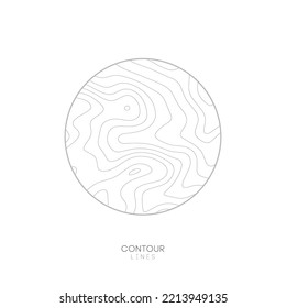 White Topographic Map Circle Logo Concept.Topo Map Elevation Lines. Contour Vector Abstract Vector Illustration.