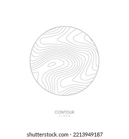 White Topographic Map Circle Logo Concept.Topo Map Elevation Lines. Contour Vector Abstract Vector Illustration.