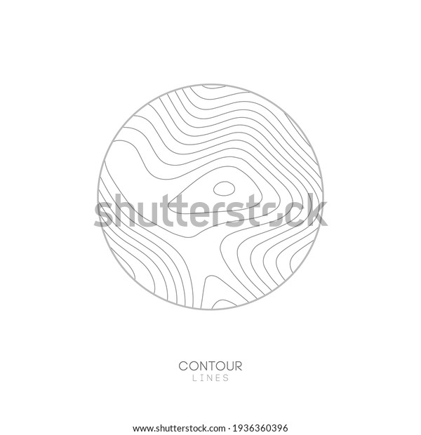 White\
Topographic map circle logo concept.Topo map elevation lines.\
Contour vector abstract vector\
illustration.