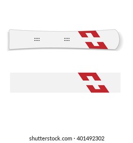 White topsheet swiss flag hard snowboard