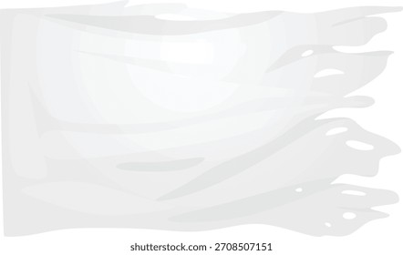 Bandeira rasgada branca. ilustração vetorial