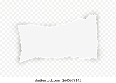 White Torn Paper Edge with Transparent Background, PNG cut-out