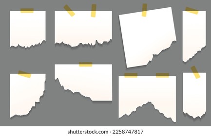 ilustración vectorial de conjunto de efectos de papel roto blanco
