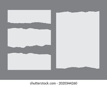 white torn paper isolated on dark background mock up vector