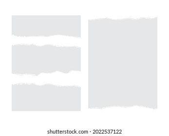 papel blanco roto aislado en fondo blanco se burla del vector