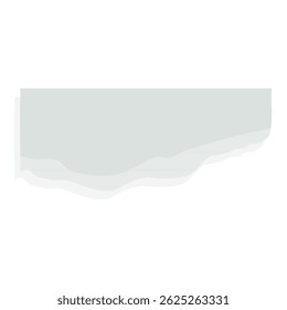 Desecho de papel rasgado blanco con sombra está creando un elemento de diseño de efecto de papel rasgado sobre un fondo blanco