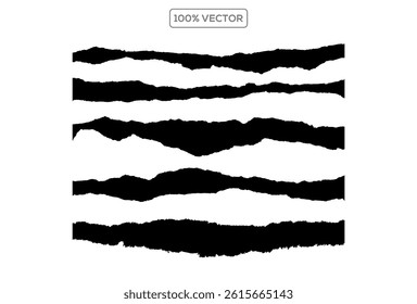 white torn papers set on white background. vector illustration