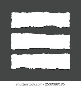 Conjunto de texturas de hoja de papel rasgado blanco