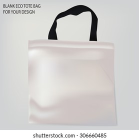 white tote bag with black handles for your design