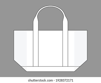 Vector De Plantilla De Bolsa De Toques Blanco Plano Sobre Fondo Gris