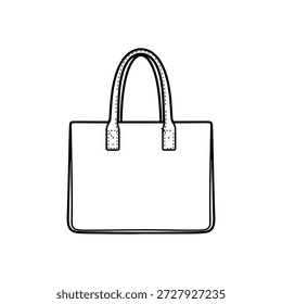 Ilustración vectorial blanca del bolso de mano aislada en el icono de la moda del fondo negro