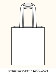 White Tote Bag Vector for Template