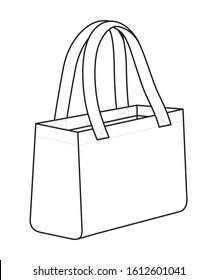 White Tote Bag Vector For Template