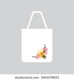 white tote bags mockup on a grey background.