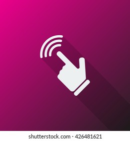 White Touch Screen icon on pink background