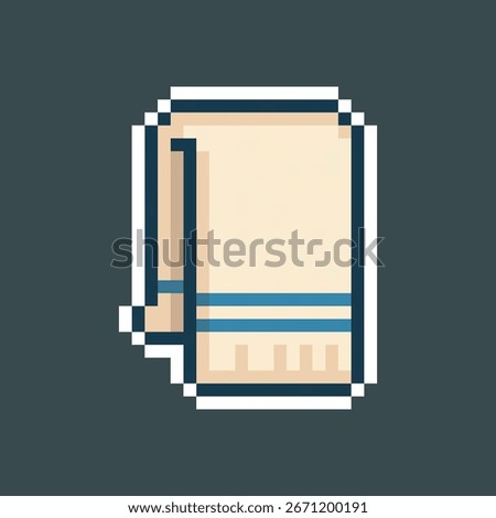 white towel in pixel art style