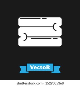 White Towel stack icon isolated on black background.  Vector Illustration