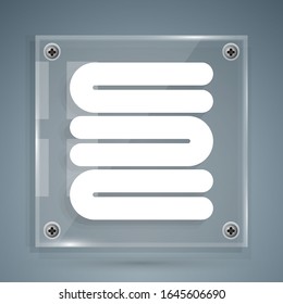 White Towel stack icon isolated on grey background. Square glass panels. Vector Illustration