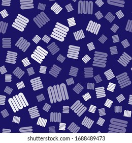 White Towel stack icon isolated seamless pattern on blue background.  Vector Illustration