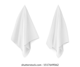 white towels isolated on white background