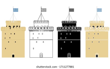 White Tower Of Thessalonike Colored