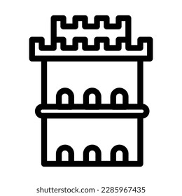 White Tower Of Thessaloniki Vector Line Icon Design