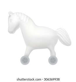 white toy horse