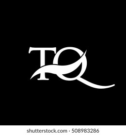 White TQ Swoosh Logo Vector