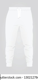 White tracksuit bottom. vector illustration