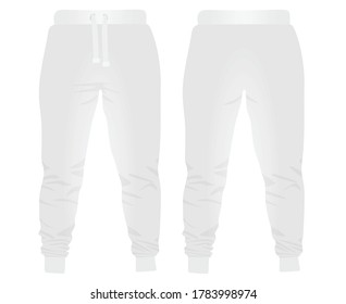 White  tracksuit bottom. vector illustration
