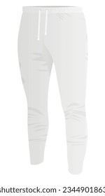 White tracksuit bottom. vector illustration
