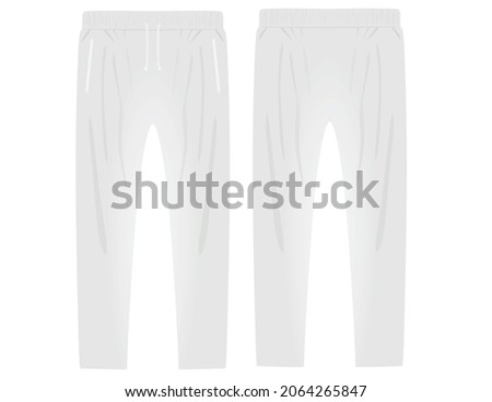 White  tracksuit bottom. vector illustration