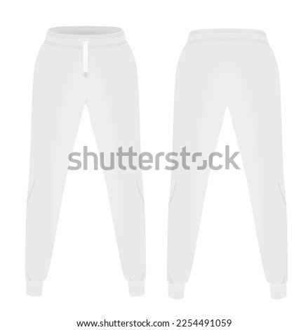 White tracksuit bottom. vector illustration