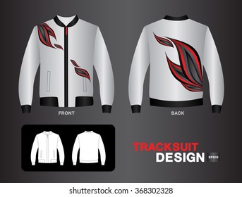 white tracksuit design vector illustration Leather Jacket sport t-shirt uniform design clothes vector design fashion design fire vector