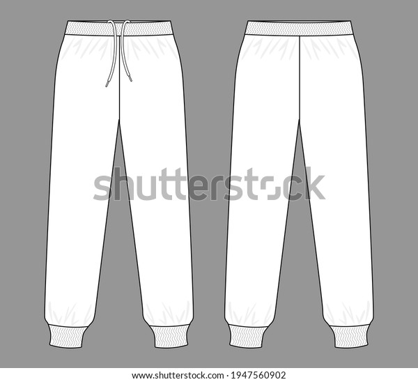 White Tracksuit Pants Template Vector On Stock Vector (Royalty Free ...