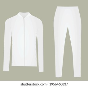 White tracksuit. top and bottom. vector