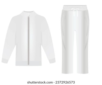 White tracksuit. top and bottom. vector