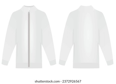White tracksuit top. vector illustration