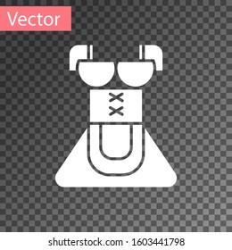 White Traditional Oktoberfest folk costume for women called dirndl icon isolated on transparent background. Traditional Bavarian clothing.  Vector Illustration