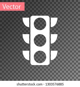 White Traffic light icon isolated on transparent background. Vector Illustration