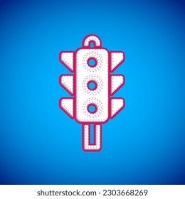 White Traffic light icon isolated on blue background.  Vector