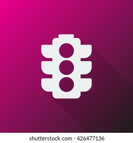 White Traffic Light icon on pink background